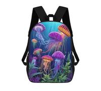 sinyumoney Colorful Jellyfish Dance Backpack School Bag Daypacks Business Backpack Water Resistant Bookbag for Girls Boys Teenage 17inch