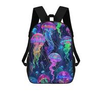 sinyumoney Colorful Jellyfish Deep Sea School Backpack for Girls Backpack Water Repellent Casual Daypack Lightweight Rucksack Boy Girl School Backpack 17inch