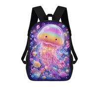 sinyumoney Colorful Jellyfish Illustration 3D Printed 17inch Kids School Bag Rucksacks Children's School Fashion Casual Back Pack High Capacity Travel Book Bags