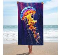 sinyumoney Colorful Jellyfish in Deep Sea Towels Large Ultra Soft Highly Beach Towel for Camping Vacation Gift One Size