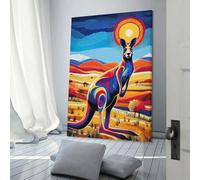 sinyumoney Colorful Kangaroo in Australian Landscape Posters Prints Bedroom DecorCanvas for Wall Art Print Gift Home Decor Poster Couple Celebrating 12x18inch(30x45cm)