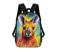 sinyumoney Colorful Kangaroo Portrait Backpack School Rucksack Casual Daypacks School Work Travel Bag for Boys/Girls/Teenagers 17inch