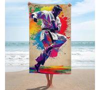 sinyumoney Colorful Karate Masterpiece Towels Bathroom Extra Large Beach Towel Super Soft Hotel Quality One Size