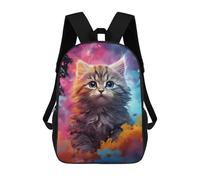 sinyumoney Colorful Kitten Painting-11 Rucksack Rucksack Casual Daypacks School Work Travel Bag for Men, Women & Teenage Boys 17inch