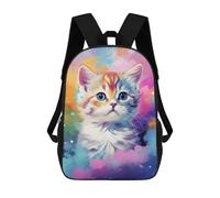 sinyumoney Colorful Kitten Painting-4 Children's Backpacks School Backpack 3D Printed for Kids Travel Rucksacks Book Bags Kids 17inch School Bag