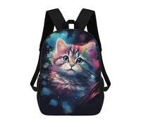 sinyumoney Colorful Kitten Painting Artwork Backpack School Bag Daypacks Business Backpack Water Resistant Bookbag for Girls Boys Teenage 17inch