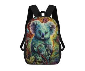 sinyumoney Colorful Koala in Nature Backpacks 3D Printed School Bag Casual Kids Fashion School Bag for Boys Middle School Students School 17inch