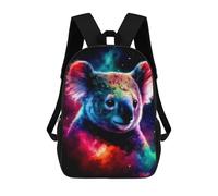sinyumoney Colorful Koala in Space Children's Backpacks School Backpack 3D Printed Backpack for Kids Travel Rucksacks Book Bags Kids School Bag 17inch