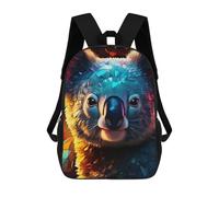 sinyumoney Colorful Koala Portrait Backpack for School 3D Printed Boys Girls School BagChildren Bookbag Travel Rucksack 17inch