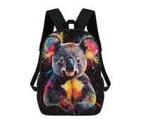 sinyumoney Colorful Koala Portrait Backpacks 3D Printed 17inch Kids School Backpack Outdoor Casual Daypack Casual Travel Bags for Middle School Students