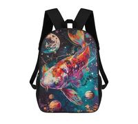 sinyumoney Colorful Koi Fish Art Print Backpacks Kids 17inch School Backpack School Bag 3D Printed School Bag for Boys Elementary And Middle School Students