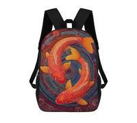 sinyumoney Colorful Koi Fish Painting-14 School Backpack Water Resistant School Bag Business Backpack for Men/Women 17inch