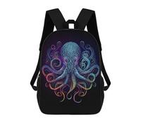 sinyumoney Colorful Kraken Octopus Rucksack School Secondary High School College Backpack Travel for Campus Outdoor Travel Sports 17inch