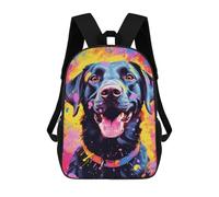 sinyumoney Colorful Labrador Painting Backpacks 3D Printed 17inch Kids School Backpack Outdoor Casual Daypack Casual Travel Bags for Middle School Students