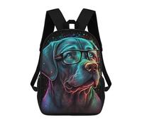 sinyumoney Colorful Labrador Portrait Kids School Backpack 17 Inch School Bag 3D Printed School Bag for Boys Elementary And Middle School Students
