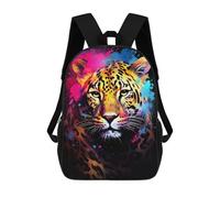 sinyumoney Colorful Leopard Art Print-2 17inch School Bag 3D Printed Children's School Backpack Casual Fashion Travel Backpacks for Kids School Students