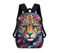 sinyumoney Colorful Leopard Art Print-7 School Bags Large Water Resistant Laptop Backpack - Perfect for Travel, Work And Daily Use 17inch