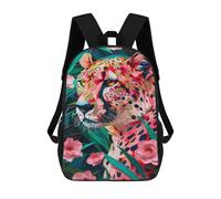 sinyumoney Colorful Leopard Art Print Kids Backpack,School Backpack Kids School Bag 3D Printed Cartoon Large Capacity Backpack for Kids Boys And Girls 17inch