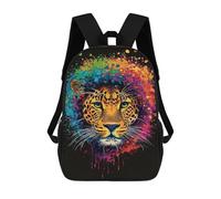 sinyumoney Colorful Leopard Art Print Rucksack Water Resistant Travel Backpack Computer Bag for Teenage Girls Boys Women Men 17inch