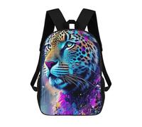 sinyumoney Colorful Leopard Painting Backpack School Lightweight Airport College Students Back Pack for School/Work/Travel 17inch