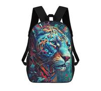 sinyumoney Colorful Leopard Portrait -10 School Backpack Rucksack Casual Daypacks School Work Travel Bag for Campus Outdoor Travel Sports 17inch