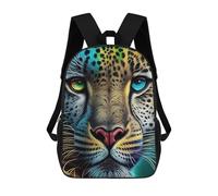 sinyumoney Colorful Leopard Portrait-11 Backpack Kids School Bag Boys Cartoon 3D Print Students Schoolbag Laptop Daypack for Boys Girls 17inch