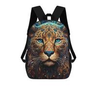sinyumoney Colorful Leopard Portrait -15 Backpacks 3D Printed Kids School Backpack School Bag Fashion Rucksacks for Boys Elementary And Middle School Students 17inch