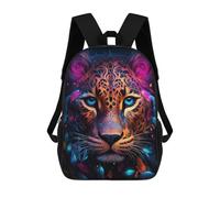 sinyumoney Colorful Leopard Portrait -18 School Bags Water Resistant School Bag Business Backpack for Boys/Girls/Teenagers 17inch