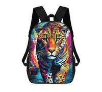 sinyumoney Colorful Leopard Portrait -2 Backpack School Rucksack Casual Daypacks School Work Travel Bag for Camping Outdoor Adventures And Daily Travel 17inch