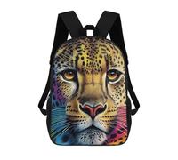 sinyumoney Colorful Leopard Portrait -6 School Bag 3D Printed Children's School Backpack Casual Fashion Travel Backpacks for Kids School Students 17inch