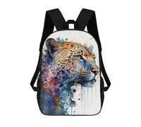 sinyumoney Colorful Leopard Portrait Art Print Children's School Backpack 3D Printed for Kids Travel Rucksacks Book Bags Kids School Bag 17inch