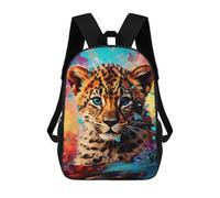 sinyumoney Colorful Leopard Portrait Children's Backpacks School Backpack 3D Printed for Kids Travel Rucksacks Book Bags Kids 17inch School Bag