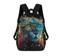 sinyumoney Colorful Leopard with Glasses Art Print Rucksack Water Resistant Computer Rucksack for Camping Outdoor Adventures And Daily Travel 17inch