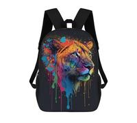 sinyumoney Colorful Lion Art Print-15 Children's Backpacks 17inch School Backpack 3D Printed Bag Bookbag for Kids Travel Rucksacks Boy Girl Book Bags Kids School Bag