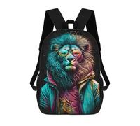 sinyumoney Colorful Lion Art Print-46 School Backpack Large School Backpack for Boys for Campus Outdoor Travel Sports 17inch