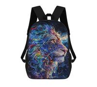 sinyumoney Colorful Lion Art Print-5 Backpack School Bag Fashion Stationery Backpack Waterproof Casual Daypacks- Perfect for Travel, Work And Daily Use 17inch