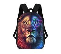 sinyumoney Colorful Lion Face Animal School Backpack Business Laptop Rucksack Bag Unisex Casual Daypack for Men/Women 17inch