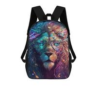 sinyumoney Colorful Lion Glasses Art Print -4 Backpack School Fashion Stationery Backpack Waterproof Casual Daypacks for Campus Outdoor Travel Sports 17inch