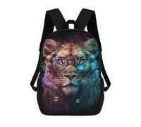 sinyumoney Colorful Lion Glasses Art Print -5 17 Inch Backpacks Kids Schoolbag,3D Printed Elementary And Middle School Students Backpacks for Boys Girls
