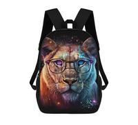 sinyumoney Colorful Lion Glasses Art Print -6 Backpack School Bag Secondary Causal Travel High School Bags for Camping Outdoor Adventures And Daily Travel 17inch