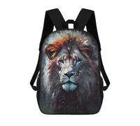 sinyumoney Colorful Lion Portrait -13 Rucksacks 3D Printed Children Backpacks Fashion Casual Daypack Cute Travel Bags Outdoor Casual Daypack for Boy And Girl 17inch