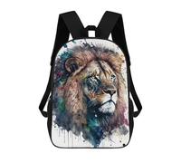 sinyumoney Colorful Lion Portrait Art Print Backpack Cartoon Plush Bag, 3D Backpack for Kids School Bag Birthday Gift Idea for Boys And Girls 17inch