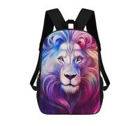 sinyumoney Colorful Lion Portrait Artwork Kids Backpacks,3D Personalized School Bookbags for Boys Girls Large Schoolbags Casual Daypack 17inch