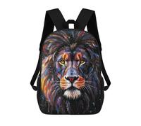 sinyumoney Colorful Lion Portrait Children's Backpacks School Backpack 3D Printed Backpack for Kids Travel Rucksacks Book Bags Kids School Bag 17inch