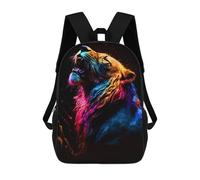 sinyumoney Colorful Lion Roar Artwork -2 Backpack School Bag Lightweight Airport College Students Back Pack for Men/Women 17inch