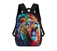 sinyumoney Colorful Lion Roar Artwork -3 Rucksack Computer Rucksack for School/Work/Travel for Girl, Teen Girls 17inch