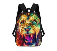 sinyumoney Colorful Lion Roar School Bags Daypacks Business Backpack Water Resistant Bookbag for Men, Women & Teenage Boys 17inch