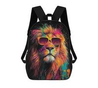 sinyumoney Colorful Lion Sunglasses Art Print-2 Backpack School Computer Rucksack for School/Work/Travel- Perfect for Travel, Work And Daily Use 17inch