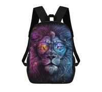 sinyumoney Colorful Lion Sunglasses Art Print Children's Backpacks School Backpack 3D Printed for Kids Travel Rucksacks Book Bags Kids 17inch School Bag