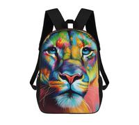 sinyumoney Colorful Lioness Animals Children's School Backpack 3D Printed for Kids Travel Rucksacks Book Bags Kids School Bag 17inch